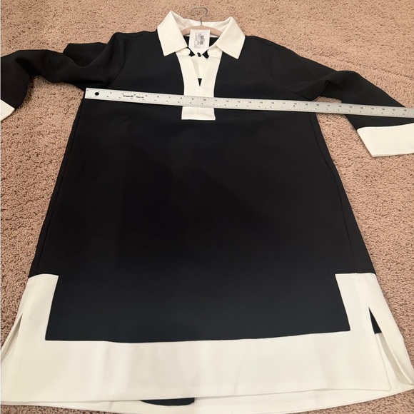 NWT new medium Anthropologie English Factory color block dress black white mod - Picture 16 of 16